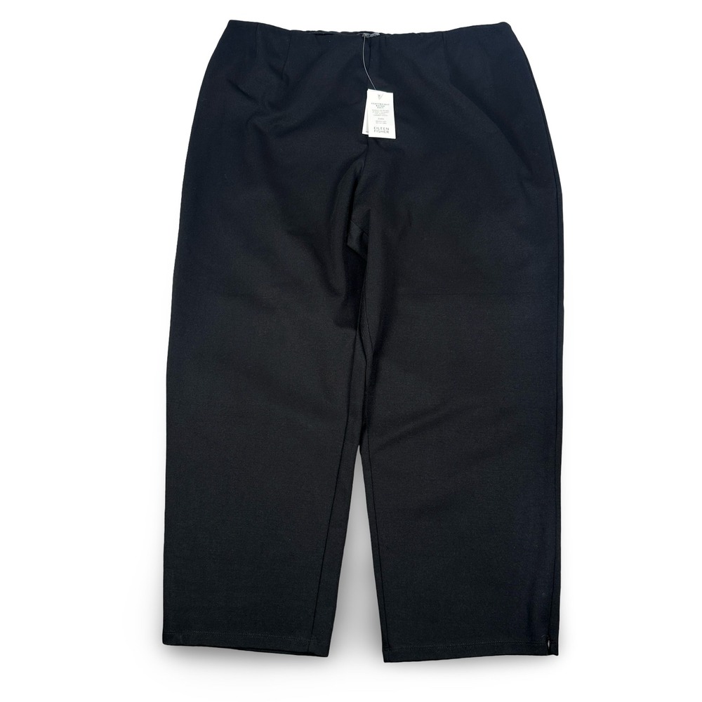 Eileen Fisher Black Heavyweight Rayon Knit Slim Ankle Pant 3X NEW F9JH-P0998X